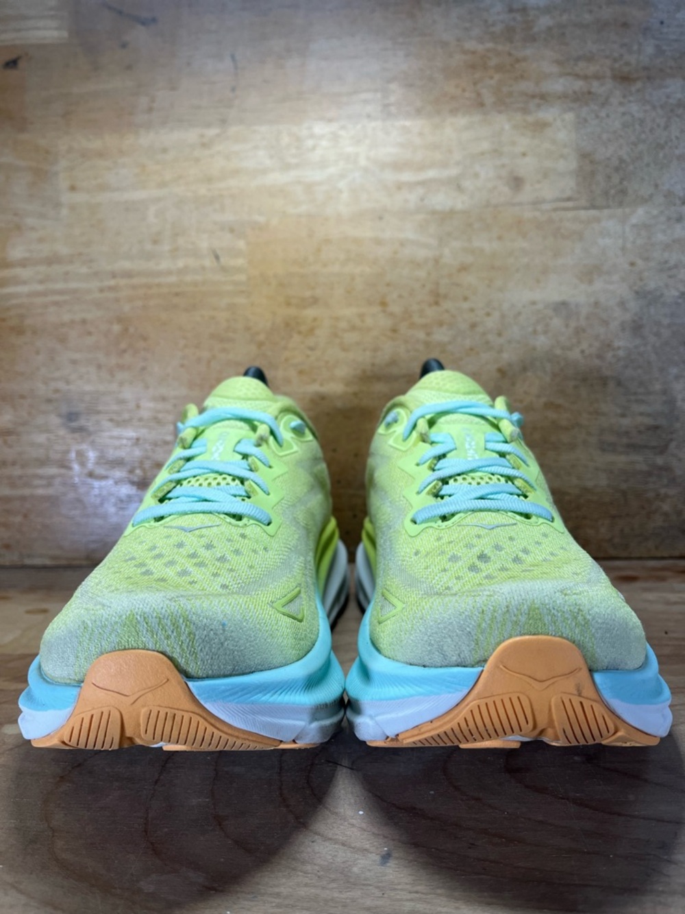 Hoka One One Clifton 9 Womens Size 8.5 Running Shoes Sneakers Citrus Glow - Picture 2 of 12